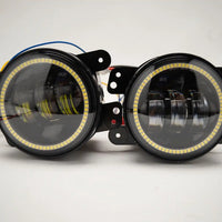 Jeep Wrangler Dodge Mopar LED Hi-Power Fog Lights + ORACLE White LED Halos