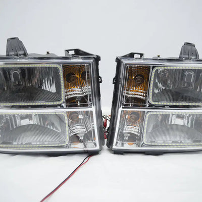 2007-13 GMC Sierra 1500/2500/3500 Headlights - ORACLE White SMD Halos