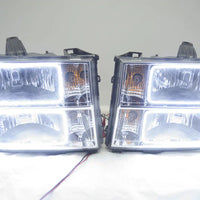 2007-13 GMC Sierra 1500/2500/3500 Headlights - ORACLE White SMD Halos