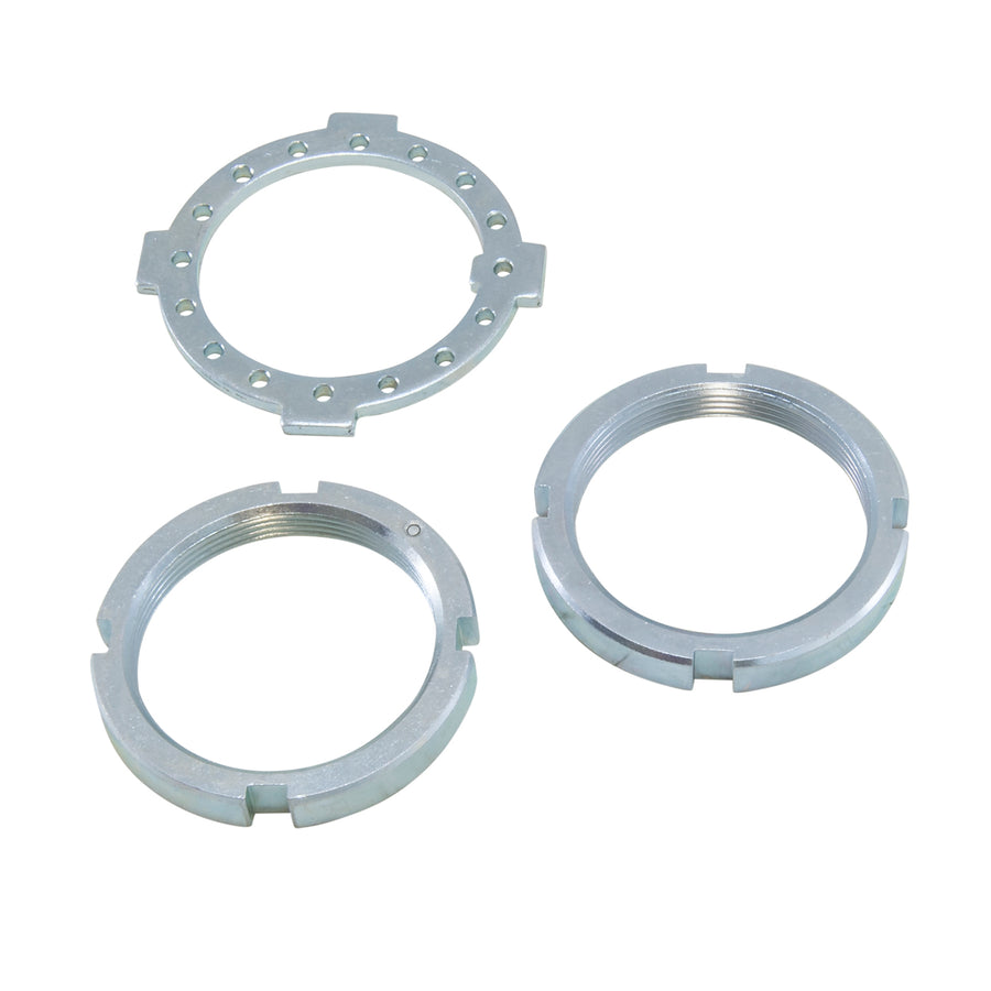 Yukon Gear & Axle Dana 50/60 Spindle Nut Kit Replacement D50('81&Newer)+D60 Front Spindl Nut Kit 2 Nuts(4slot Type)+Wshr 2-16 Threads Yukon Gear