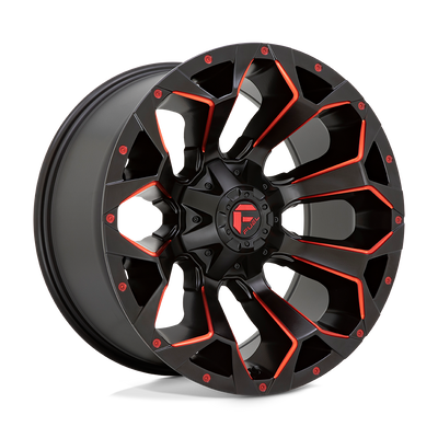 Fuel 1PC D787 ASSAULT Matte Black Red Milled wheel