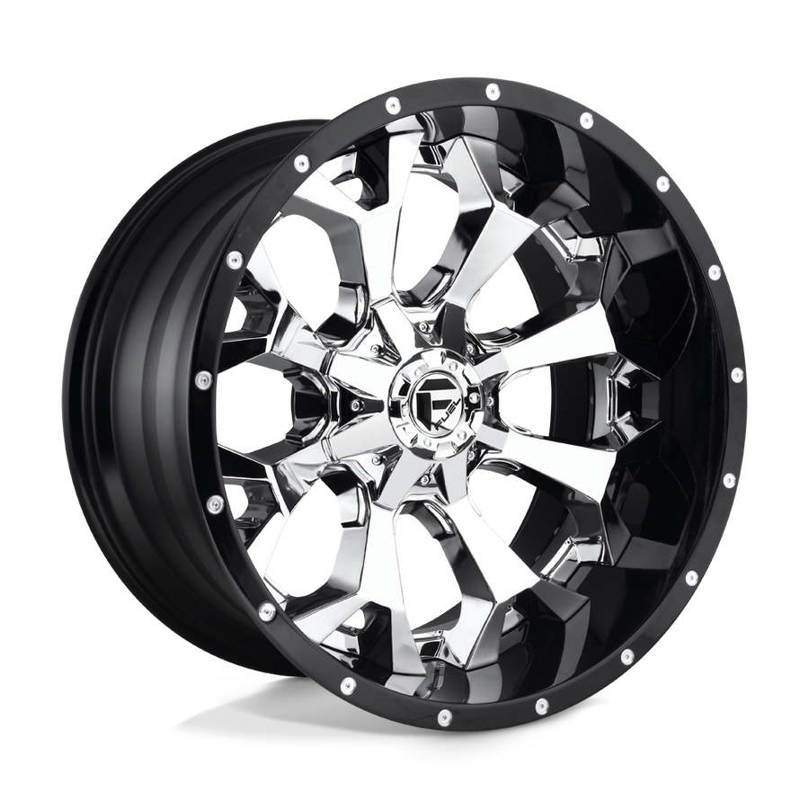 Fuel 2PC D246 ASSAULT Chrome Plated Gloss Black Lip wheel