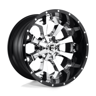 Fuel 2PC D246 ASSAULT Chrome Plated Gloss Black Lip wheel
