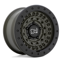 Black Rhino Hard Alloys BARRICADE Olive Drab Green W/ Blk Rock wheel