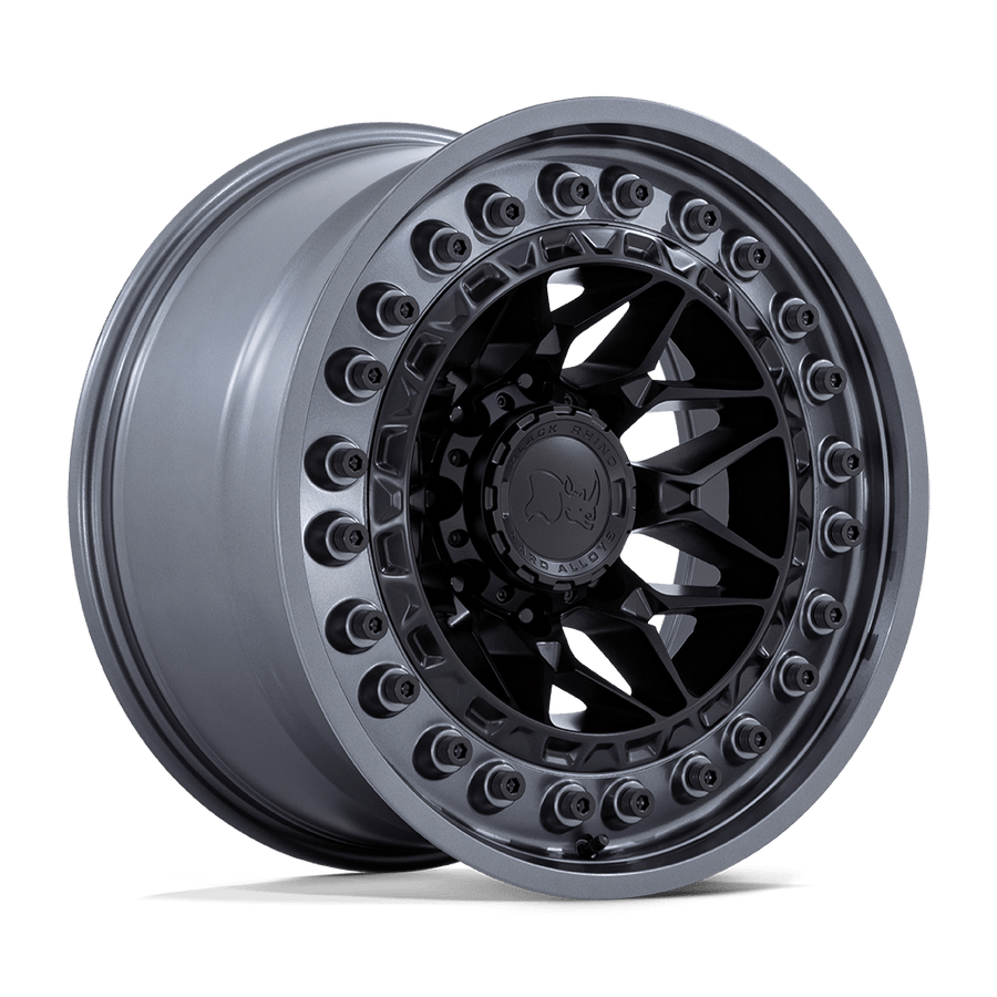Black Rhino Hard Alloys ALPHA Matte Black W/ Gunmetal Lip wheel