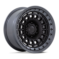 Black Rhino Hard Alloys BR014 SAHARA Matte Black W/ Gunmetal Lip wheel