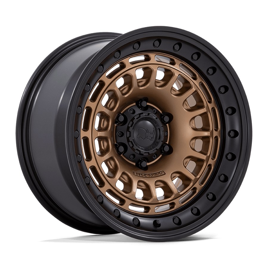 Black Rhino Hard Alloys BR014 SAHARA Matte Bronze W Gloss Black Lip wheel