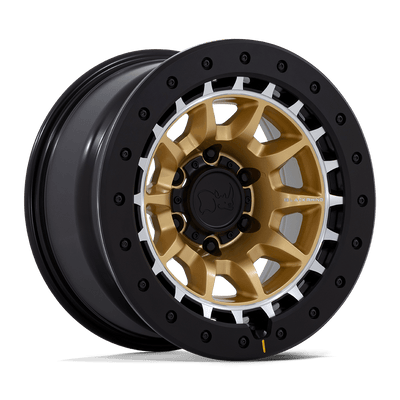 Black Rhino Hard Alloys BR016 TUSK Matte Gold W/ Machined Ring wheel