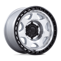 Black Rhino Hard Alloys BR018 VOYAGER Silver Machined W/ M-Black Lip wheel