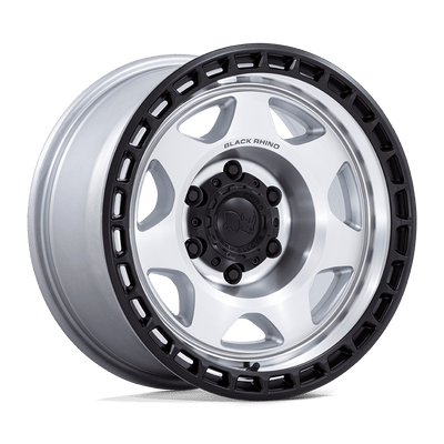 Black Rhino Hard Alloys BR018 VOYAGER Silver Machined W/ M-Black Lip wheel