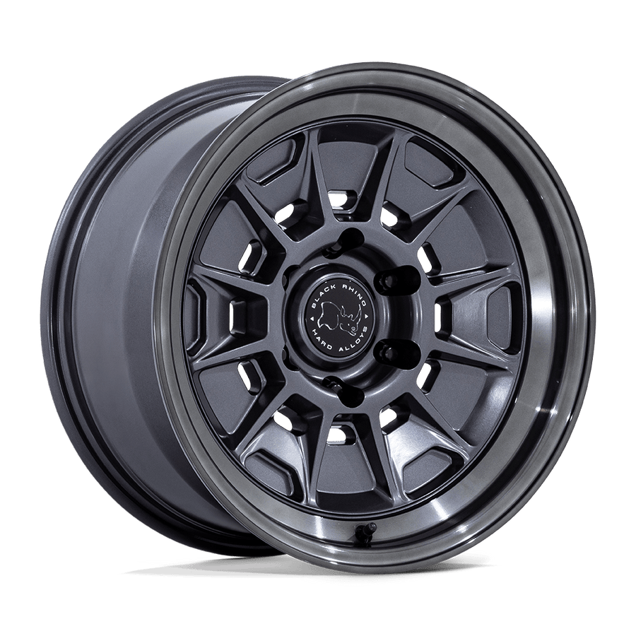 Black Rhino Hard Alloys BR021 MONDO Matte Gunmetal W/ G-Gray Lip wheel