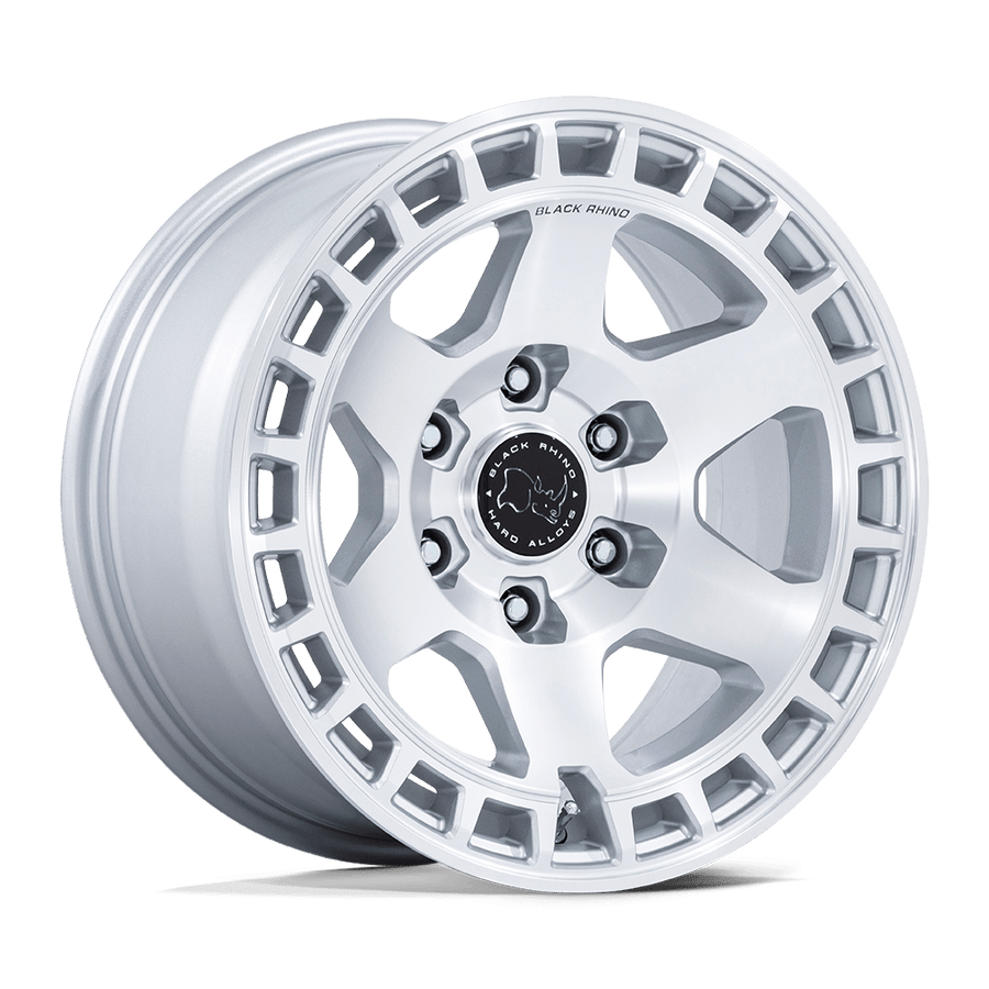 Black Rhino Hard Alloys BR022 BAHARI Gloss Silver W/ Machined Face wheel