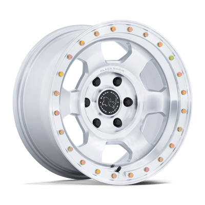 Black Rhino Hard Alloys BR029 TROOPER Gloss Silver W/ Machined Face wheel