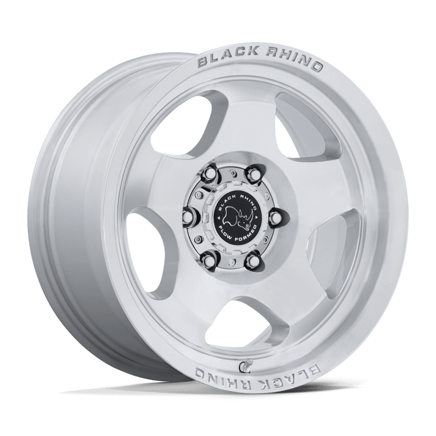 Black Rhino Hard Alloys BR031 SOL Gloss Silver W/ Machined Face wheel