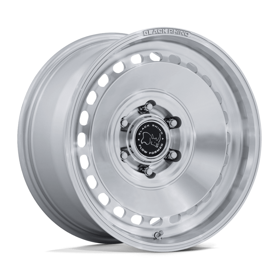 Black Rhino Hard Alloys BR036 BASIN Gloss Silver W/ Machined Face wheel