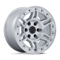 Black Rhino Hard Alloys BR039 VANGUARD Gloss Silver W/ Machined Face wheel