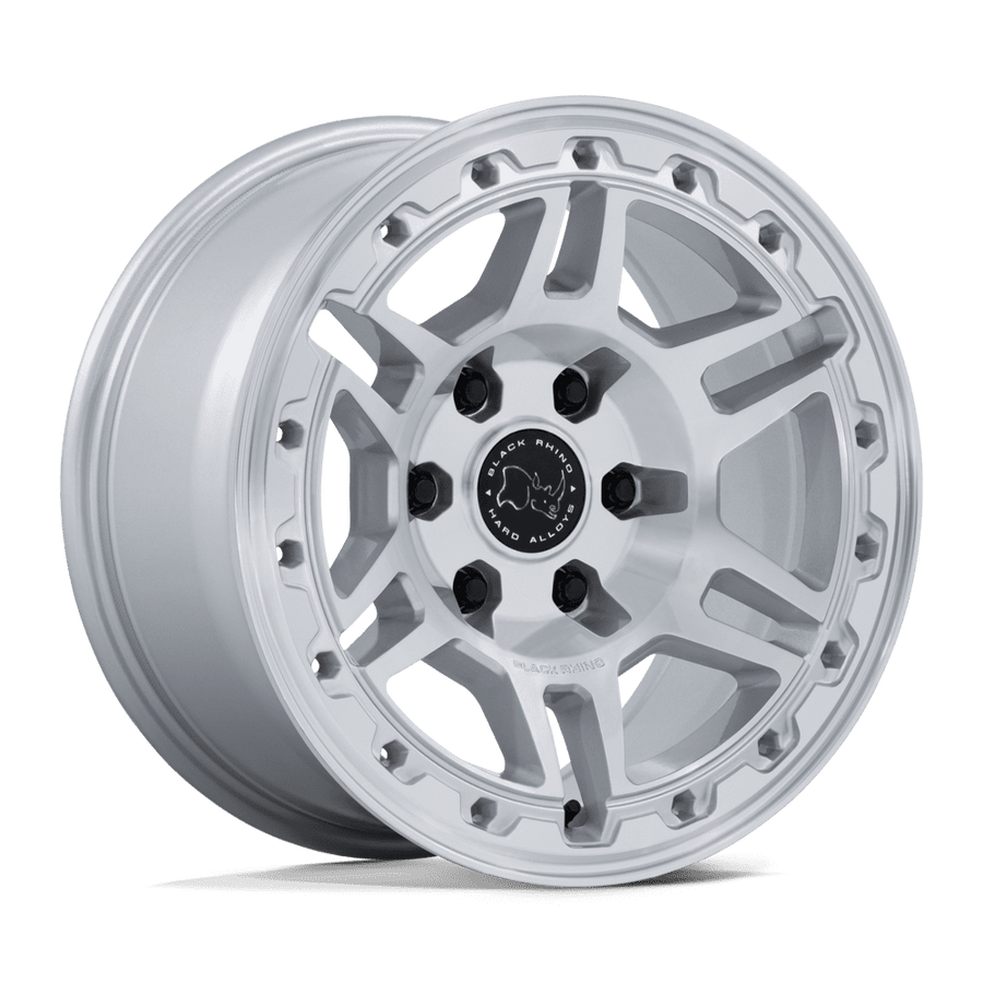 Black Rhino Hard Alloys BR039 VANGUARD Gloss Silver W/ Machined Face wheel