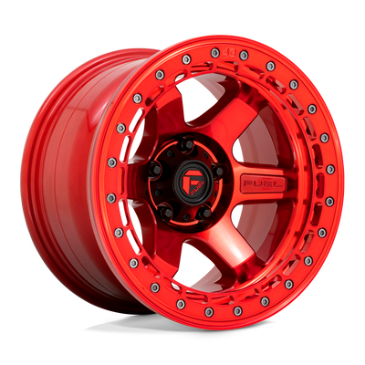 Fuel 1PC D123 BLOCK BEADLOCK Candy Red W/ Candy Red Ring wheel