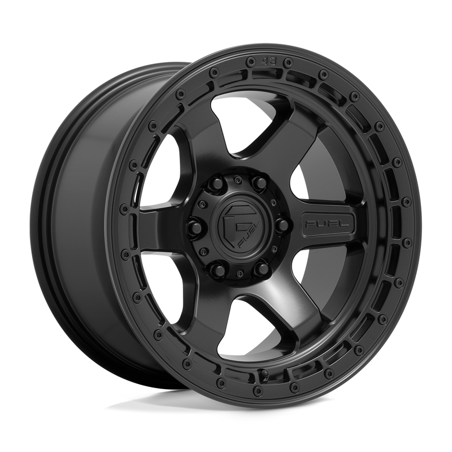 Fuel 1PC D750 BLOCK Matte Black W/ Black Ring wheel