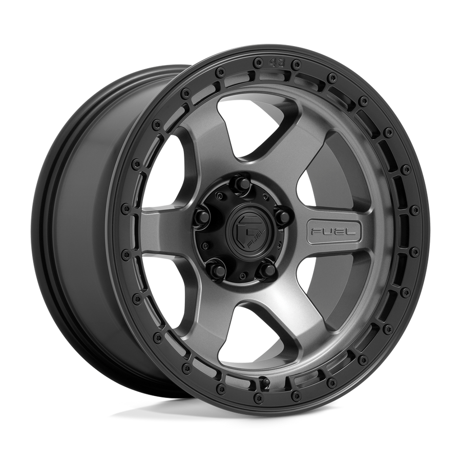 Fuel 1PC D752 BLOCK Matte Gunmetal W/ Black Ring wheel