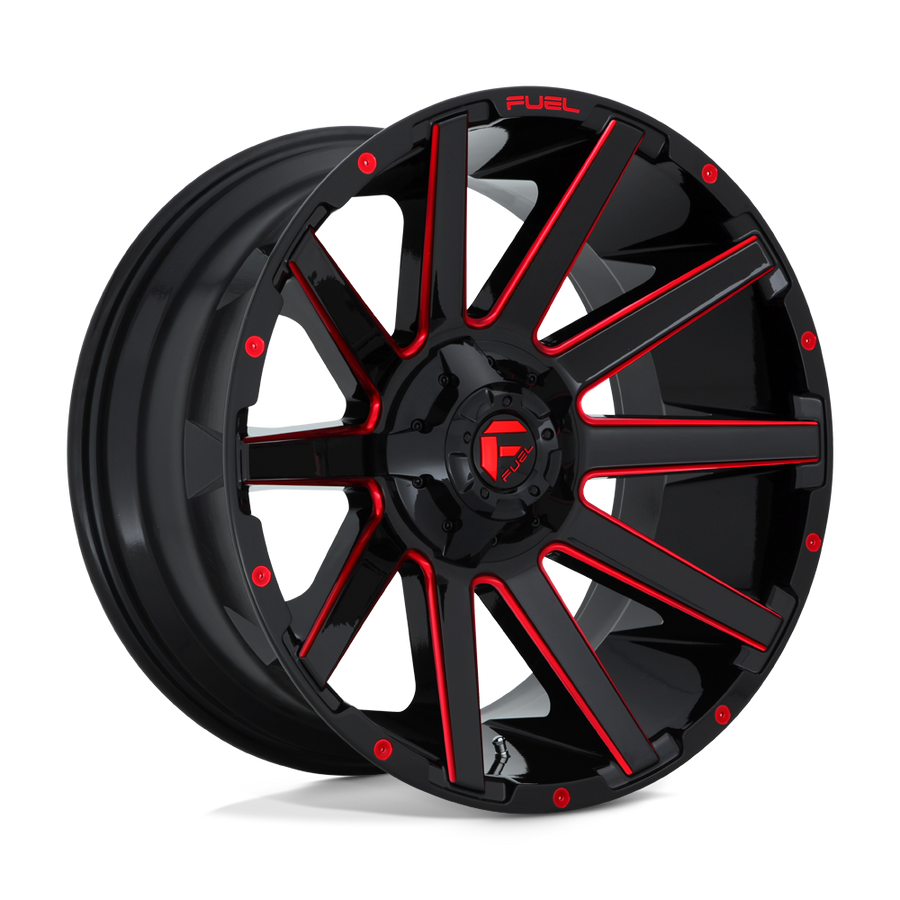 Fuel 1PC D643 CONTRA Gloss Black Red Tinted Clear wheel