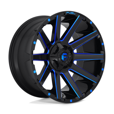 Fuel 1PC D644 CONTRA Gloss Black Blue Tinted Clear wheel