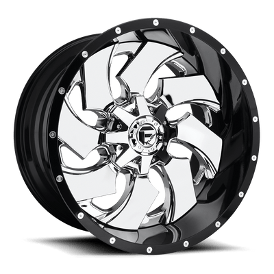 Fuel 2PC D240 CLEAVER Chrome Plated Gloss Black Lip wheel