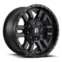 Fuel 1PC D596 SLEDGE Matte Black Gloss Black Lip wheel
