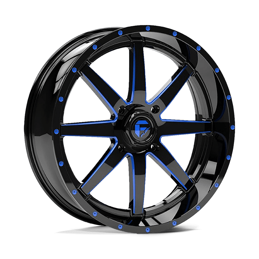 Fuel UTV D651 MAVERICK UTV Gloss Black Mill W/ Blue Tint wheel