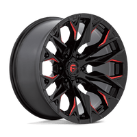 Fuel 1PC D823 FLAME Gloss Black Mill W/ Candy Red wheel