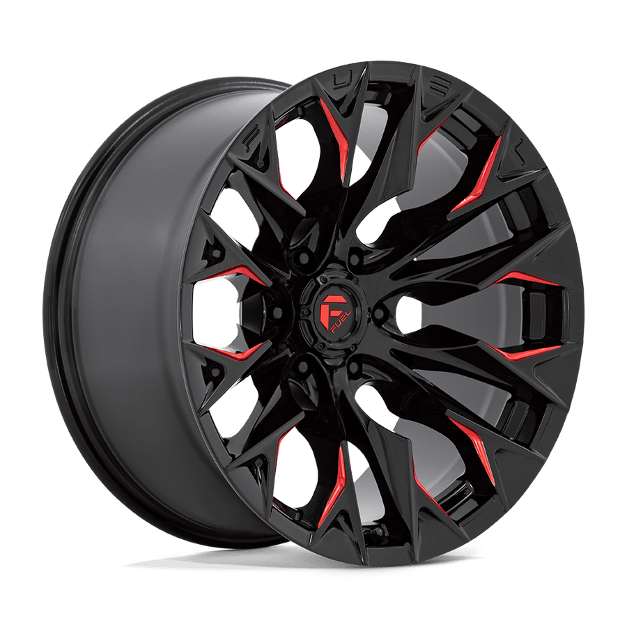 Fuel 1PC D823 FLAME Gloss Black Mill W/ Candy Red wheel