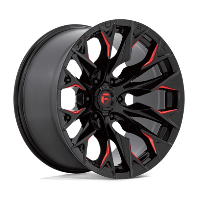 Fuel 1PC D823 FLAME Gloss Black Mill W/ Candy Red wheel