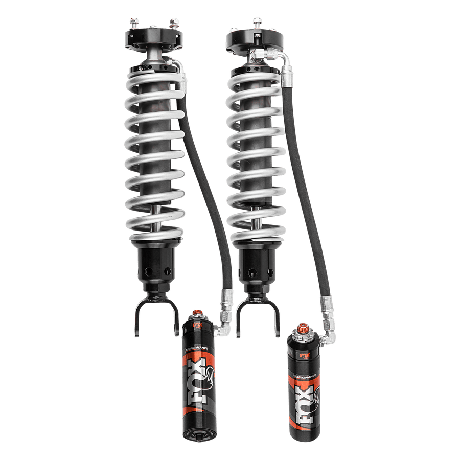 Fox Factory 19-Up Ram 1500 Front Coilover Performance Elite 2.5 Remote Reservoir 2 Inch Lift Dual Speed Compression Adjuster Fox Offroad Shocks