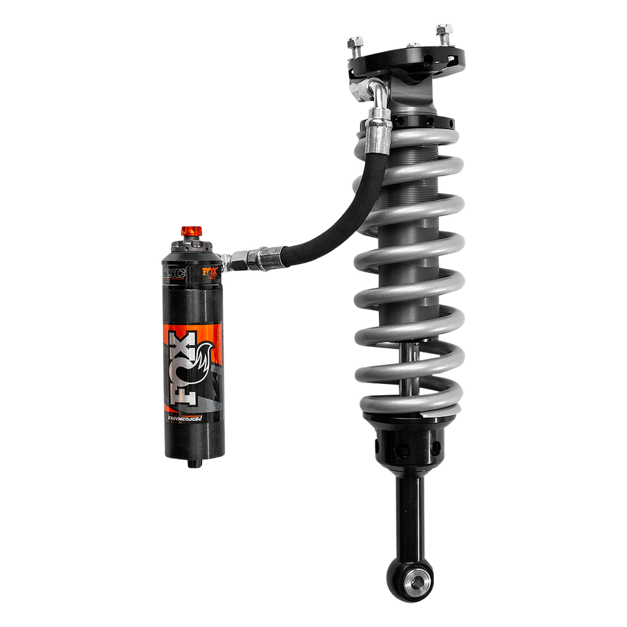 Fox Factory 05-Up Toyota Tacoma Front Coilover Performance Elite 2.5 Remote Reservoir 2-3 Inch Lift Dual Speed Compression Adjuster Fox Offroad Shocks