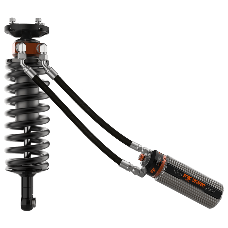 Fox Factory 22-Up Toyota Tundra w/UCA Front Coilover Internal Bypass Factory Race 3.0 Recirculating Remote Reservoir Dual Speed Compression Adjuster 2-2.25 Lift Fox Offroad Shocks
