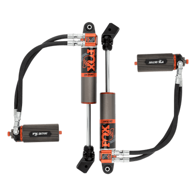 Fox Factory 2018-2024 Jeep JL Front Internal Bypass Factory Race 3.0 Remote Reservoir 3.5-4.5 Inch Lift Dual Speed Compression Adjuster Requires Front Driveshaft Fox Offroad Shocks
