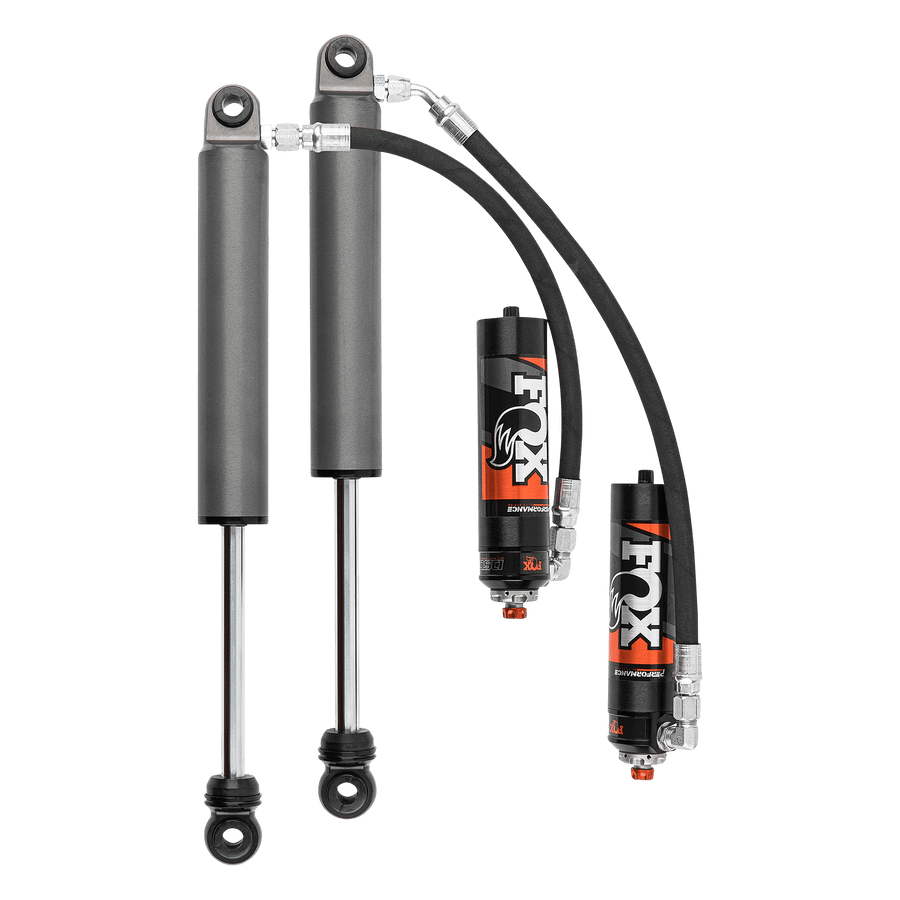 Fox Factory 2019-2024 Silverado/Sierra 1500 Rear Performance Elite 2.5 Remote Reservoir 10.5 Inch Non-TB/Non-AT4 2.5-4 Inch Lift TB/AT4 0-2 Inch Lift Dual Speed Compression Adjuster Fox Offroad Shocks