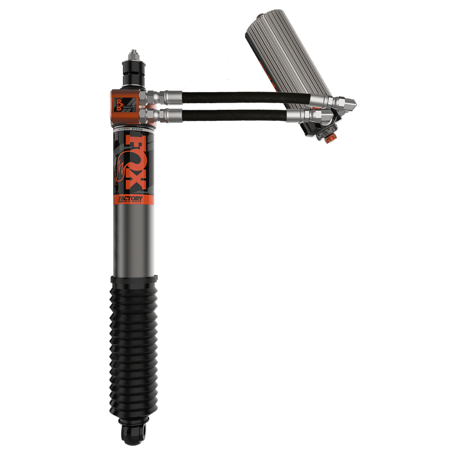 Fox Factory 22-Up Toyota Tundra Rear w/Ext Brake Lines Internal Bypass Factory Race 3.0 Recirculating Remote Reservoir Dual Speed Compression Adjuster 1-2 Inch Lift Fox Offroad Shocks