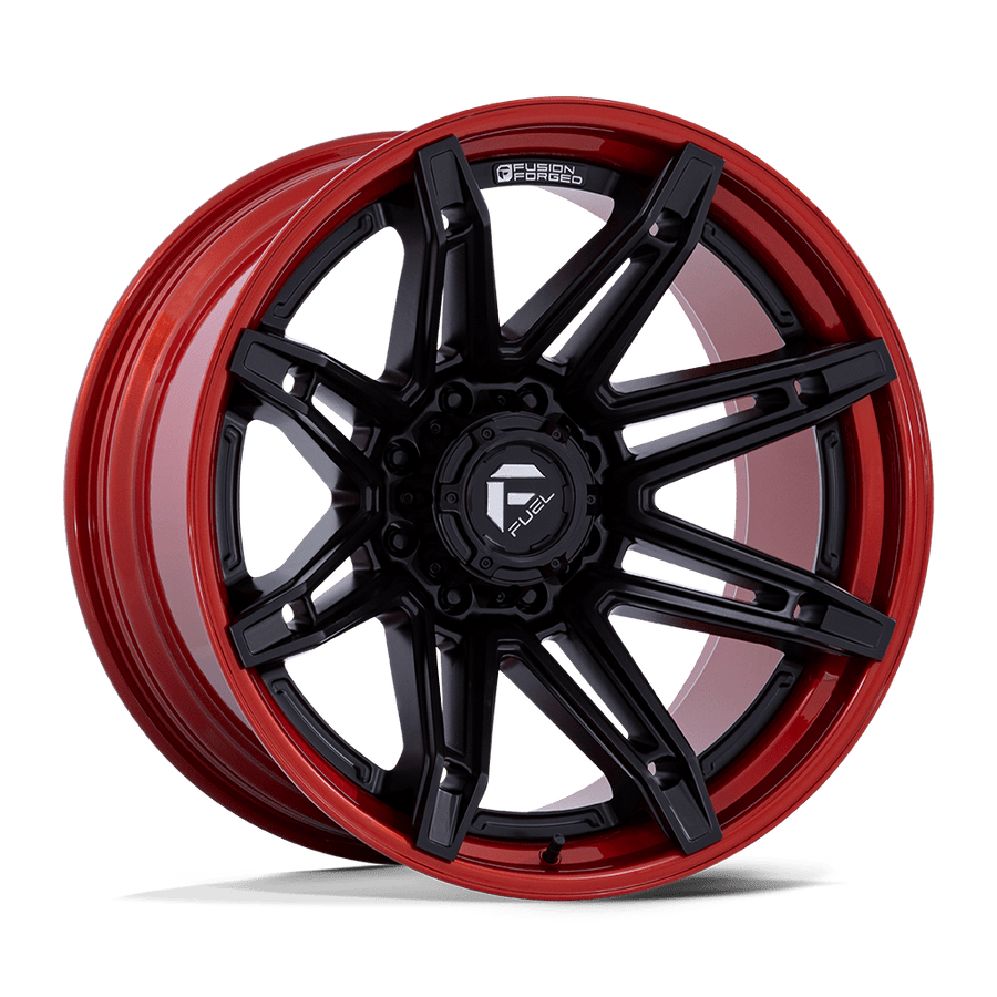 Fuel 1PC FC401 BRAWL Matte Black W/ Candy Red Lip wheel