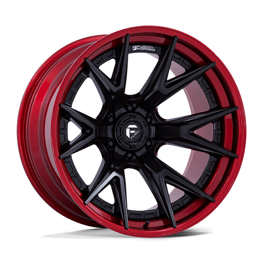 Fuel 1PC FC402 CATALYST Matte Black W/ Candy Red Lip wheel