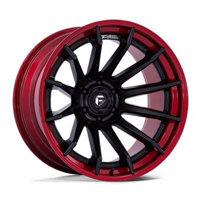 Fuel 1PC FC403 BURN Matte Black W/ Candy Red Lip wheel