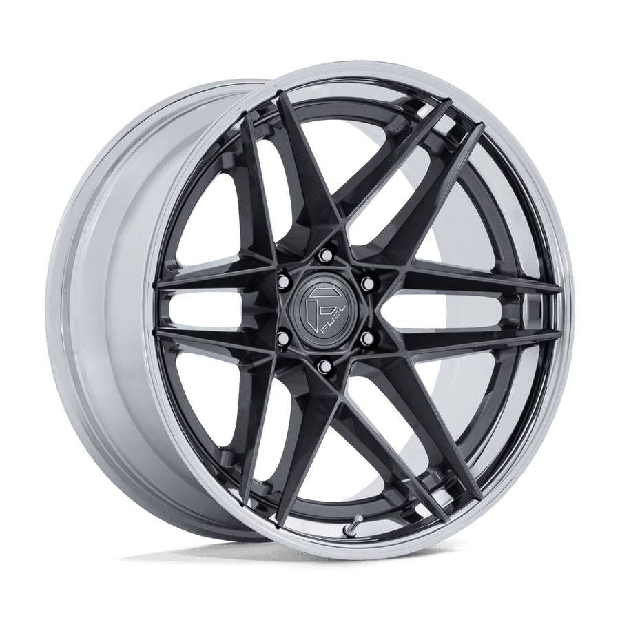 Fuel 1PC FC408 FLIGHT Gloss Gunmetal W/ Chrome Lip wheel