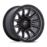 Fuel 1PC FC866 PISTON Matte Gunmetal Gloss Black Lip wheel