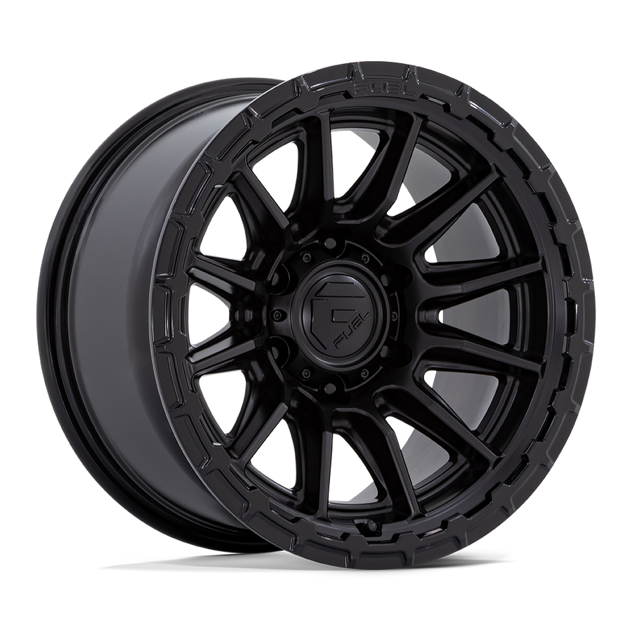 Fuel 1PC FC866 PISTON Blackout W/ Gloss Black Lip wheel