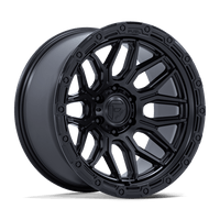 Fuel 1PC FC881 SURGE Matte Black W/ Gloss Black Lip wheel