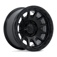 Fuel 1PC FC884 FORTRESS Matte Black W/ Gloss Black Lip wheel