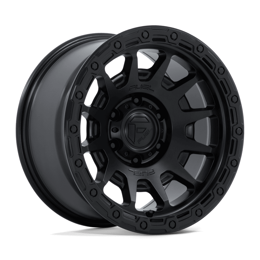 Fuel 1PC FC884 FORTRESS Matte Black W/ Gloss Black Lip wheel