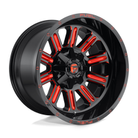 Fuel 1PC D621 HARDLINE Gloss Black Red Tinted Clear wheel