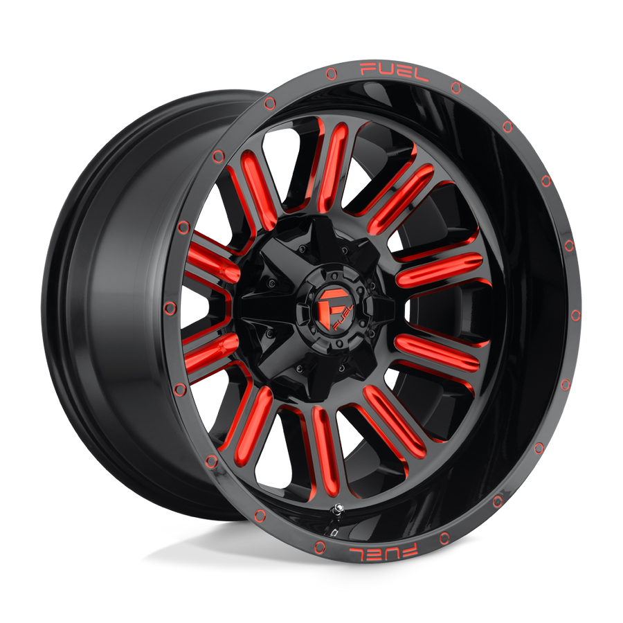 Fuel 1PC D621 HARDLINE Gloss Black Red Tinted Clear wheel