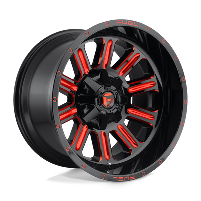 Fuel 1PC D621 HARDLINE Gloss Black Red Tinted Clear wheel